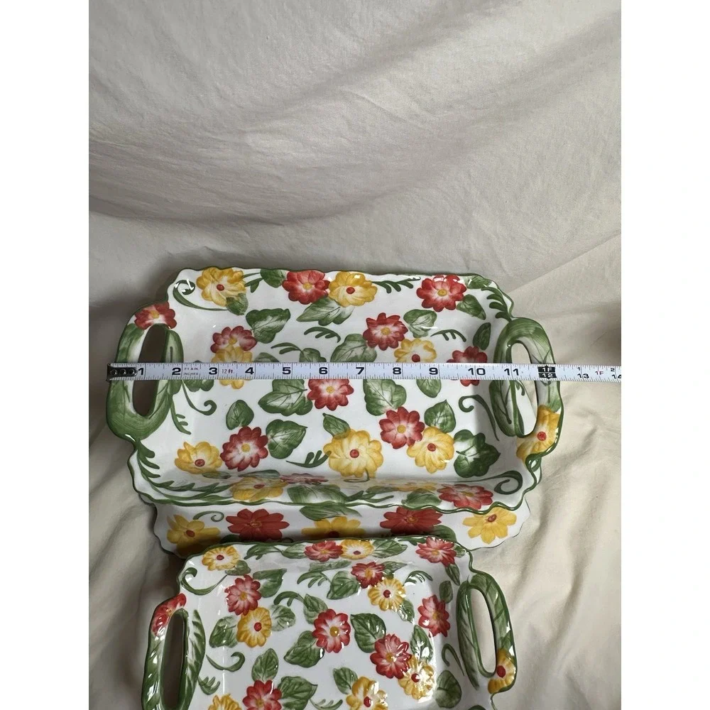 Set of 3 Temp-tations by Tara Floral Embroidery Rectangular‎ Casserole Dishes